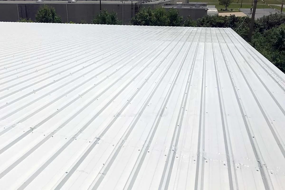 Completed reflective roof coating